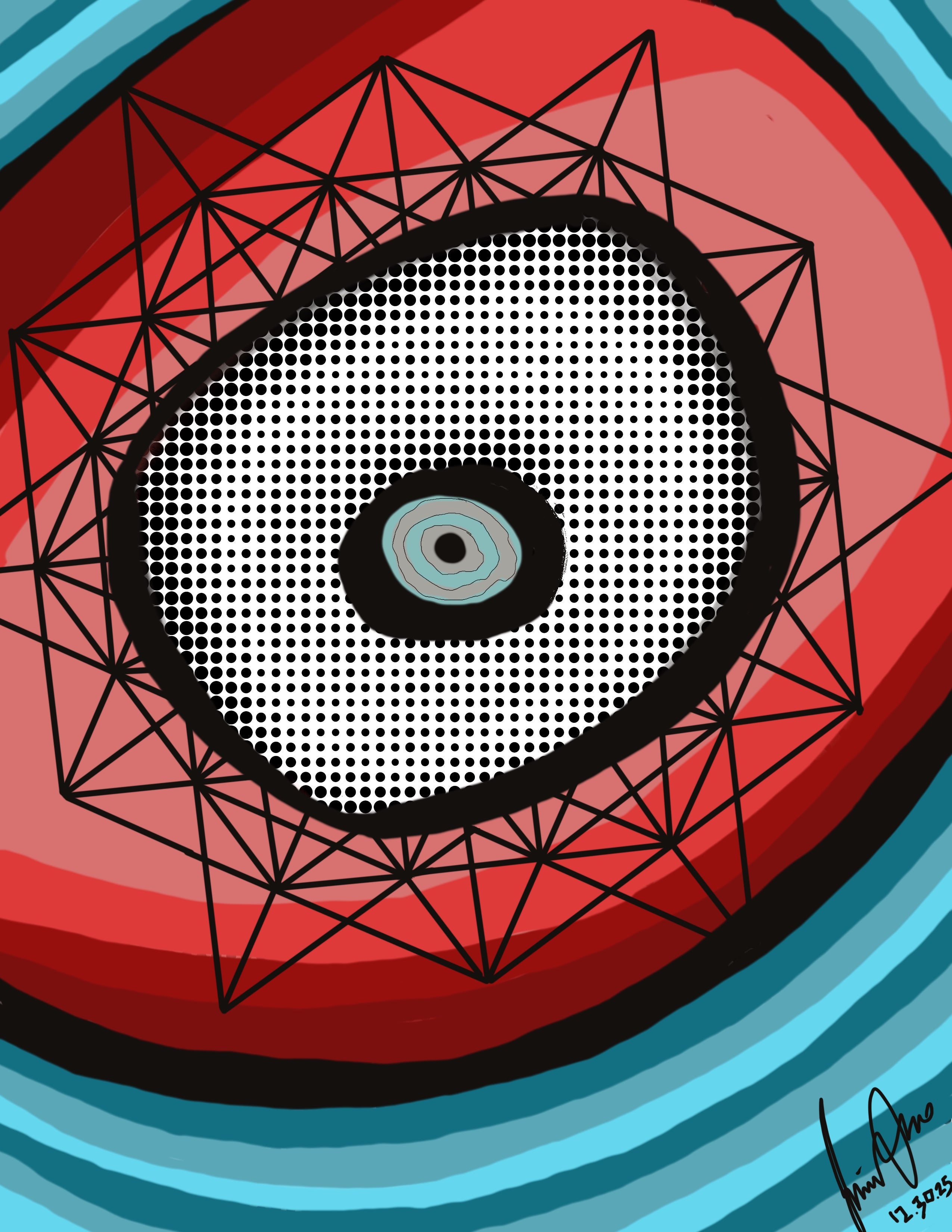 “Evil Eye (Red)”￼Digital Print